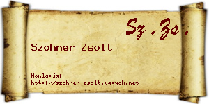 Szohner Zsolt névjegykártya